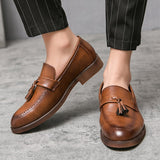 Fashion Slip Men's Dress Shoes microfiber Leather Formal Mart Lion   