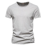 Outdoor Casual T-shirt Men's Pure Cotton Breathable Street Wear Short Sleeve Mart Lion Dark Grey EU size S 