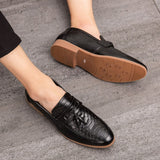 Tassels Men's Loafers Microfiber Leather Dress Shoes Formal Footwear Mart Lion   