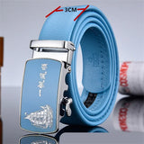 Men's and Women Sky-blue Automatic Buckle Belt Leisure Belt Bandwidth 3CM,3.5CM MartLion No. 3 Bandwidth 3 CM 125cm 