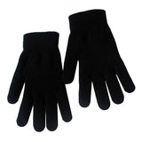 Women Cashmere Knitted Gloves Hand Warmer Winter Thicken Lining Full Fingered Mittens Skiing Short Wrist Gloves Warm MartLion black  