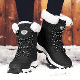 Winter Women Snow Boots Female Outdoor Boots Concise Boots Waterproof Plush Ladies Cotton-padded Shoes MartLion   