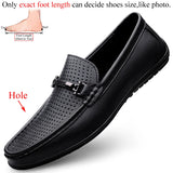 Men's Loafers Slip on White Leather Shoes Casual Spring Summer Autumn Luxury Designer Loafer Moccasins MartLion Black(with Holes) 41 