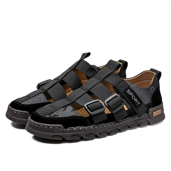 Summer Casual Shoes Men's Outdoor Sports Sandals Gladiator Open Toe Platform Outdoor Light Beach Sandal Rome Footwear MartLion black 38 