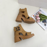  Summer Platform Fish Mouth High Top Sandals Women Genuine Leather Roman Cake Hollowed Out Height Mart Lion - Mart Lion