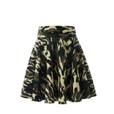 Flared Skirts Women's Basic Shorts Skirt Black Casual Mini Skater Medium Pleated Fluffy Skirt MartLion army green XL 