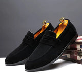 Flats Men's Solid Suede Casual Shoes Soft Loafers Slip-on Lightweight Driving Flat Heel Footwear MartLion   