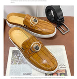 Men's Leather Shoes Summer Comfort Flat Half Casual Loafers Shoes Zapato Hombre Mocasines MartLion   