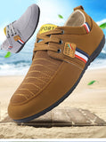 Men's Casual Shoes Brand Breathable British Sneakers Lace Up Soft Flats Driving White Black Peas Mart Lion   