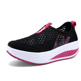 Women's Sneakers Platform Toning Wedge Light Weight Zapatillas Sports Shoes Breathable Slimming Fitness Mart Lion D-2 6 