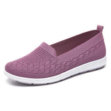 Women's Loafers Platform Flats Ladies Shoes On Office Breathable Elegant With Low Heels Cotton Soft MartLion PURPLE 41 