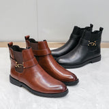 Oxford Men Shoes Leather Party Chelsea Dress Shoes Men Formal Boots For Men Classic Brogue Social Shoe male MartLion