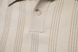 Summer Ribbed Knit Polo Shirt Men's Breathable Textured Polo Shirts MartLion   