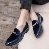 Luxury Design Suede Men's Loafers Black Blue Red Casual Dress Shoes For Nightclub Party Monk Strap MartLion   