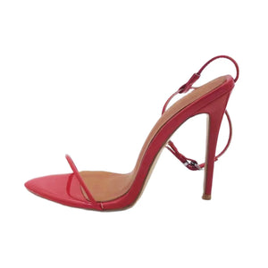 Arden Furtado Summer Patent Leather Pointed toe Open toe stilettos heels women Sandals Belt buckle Party MartLion   