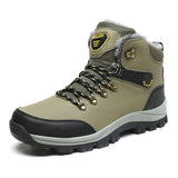 Men's Boots Waterproof Leather Sneakers Super Warm Military Outdoor Hiking Winter Work Shoes Mart Lion Army Green 39 