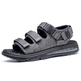 Pure Black Men's Casual Air Cushion Sandals Summer Shoes Light Weight MartLion Gray 38 