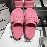 Summer Soft Platform Slippers for Women Beach Sandals Thick Sole Casual Square Buckle Slippers Designer Slides Mart Lion   