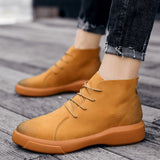 Winter Fur Warm Chelsea Men's Boots Suede Vintage Tendon Sole Wear Work Outdoor Soft Sole MartLion   