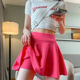 Summer Basic Skirts Women Shorts Mini Elastic Pleated Skirts  Waist Bubble Sun Skirts MartLion   