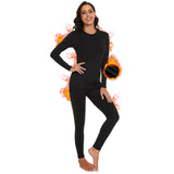 Thermal Underwear Set Women Long-Sleeved Trousers Long Johns Thermal Underwear Ladies Suit Winter Clothes Warm Lingerie MartLion Black XS CHINA