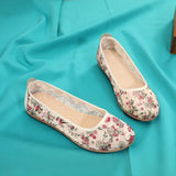 Women Cute Sweet Light Weight Floral Dance Loafers Lady Comfort Canvas Flat Shoes MartLion aa 37 