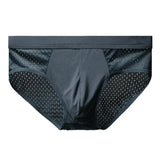 Men's Silk Underwear Briefs Breathable Underwear Bamboo Carbon Fiber Anti-Bacterial MartLion Deep Green L 