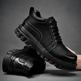 Leather Men Boots Cow Leather Upper Durable Sole Lace up Winter Boots Leisure Outdoor Shoes For Man MartLion