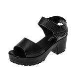 Summer Designer Women Sandals Thick Heel Platform Shoes Casual Fish Mouth Ladies Mart Lion Black 35 