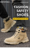 winter safety shoes puncture proof high top boots work anti-shock and anti-perforation men's waterproof work shoes MartLion   