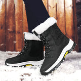 Winter Women Snow Boots Female Outdoor Boots Concise Boots Waterproof Plush Ladies Cotton-padded Shoes MartLion   