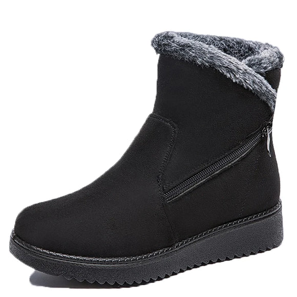  Women Snow Fur Boots Platform Soft Keep Warm Flat Winter Mujer MartLion - Mart Lion
