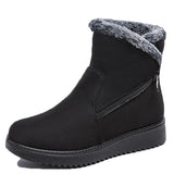 Women Snow Fur Boots Platform Soft Keep Warm Flat Winter Mujer MartLion Black 35 