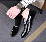 High-class Men's Casual Shoes Genuine Leather Spring Gentleman Patent Dress Shoes Hot Cool Black Slip-on Loafers Mart Lion   