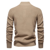 Zipper Mock Neck Pullover Sweaters for Men Warm Winter Cotton Knitted Men's Sweaters MartLion   