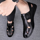 Summer Lightweight Sandals Men's Outdoor Casual Flats Genuine Leather Beach Shoes Non-slip Sports MartLion   