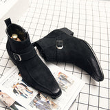 Cow Suede Leather Boots Men's Pointed Toe Dress Ankle Formal Footwear Mart Lion   