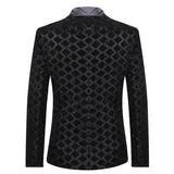 Men's Luxurious Sequin Plaid Suit Jacket Gold Silver Singer Host Stage Party Loose Dress Coats blazers MartLion   