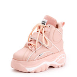 Inside The Height Sneaker Women Autumn Winter Genuine Leather Platform Shoes Sneakers Casual Mart Lion Pink 35 