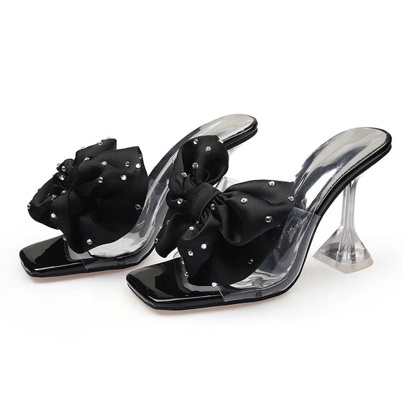 High Heels Shoes Women Modern Sandals Flower Ladies Heels Black Blue Summer MartLion   