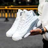 Basket Homme Men's Basketball Shoes Sneakers Women Sport Boys Girls Fitness Trainers Yellow MartLion 1668-white gray 36 