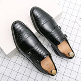 British Style Elegant Men's Dress Shoes Split Leather Formal Social Oxfords Mart Lion   