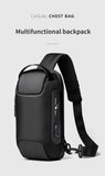 Multifunctional Crossbody Bag Single Shoulder Anti Theft Travel Waterproof USB Charging chest bag Backpack MartLion   