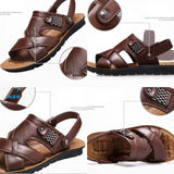 Men Sandals  Male Leather Sandals Classic Men Slippers Beach Shoes for Men  Walking MartLion   