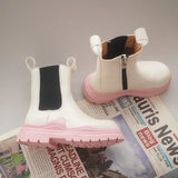 Autumn Winter Girls Short Boots Little Princess Forest Green Chimney Boys British Style Baby Cotton Shoes MartLion   