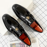 Men's Casual Shoes Autumn Leather Loafers Office Driving Moccasins Slip on Party MartLion Black Patent 6 