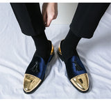 British Style Blue Pointed Elegant Dress Shoes Men's Tassel Suede Leather Luxury Wedding MartLion   