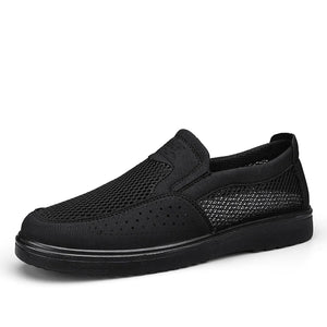 Men's Sneakers Lightweight Breathable Slip-On Flats Shoes Casual Mesh Luxury Summer Dress MartLion black 38 