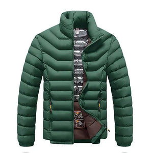 Winter Men Plush Thick Warm Parka Men Windproof Lightweight Jacket Men Casual Solid Jacket Coat Male MartLion Green XL 