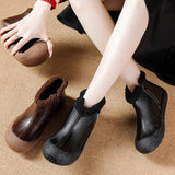 Leather Warm Cotton Boots  Boots Soft Botton  Surface Winter Thick Sole Mother Shoes MartLion   